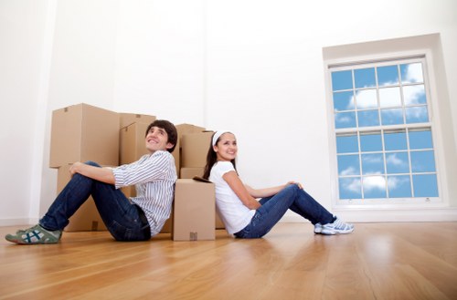 Staff member following storage safety procedures